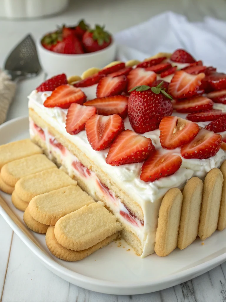 Strawberry Cream Cheese Icebox Cake