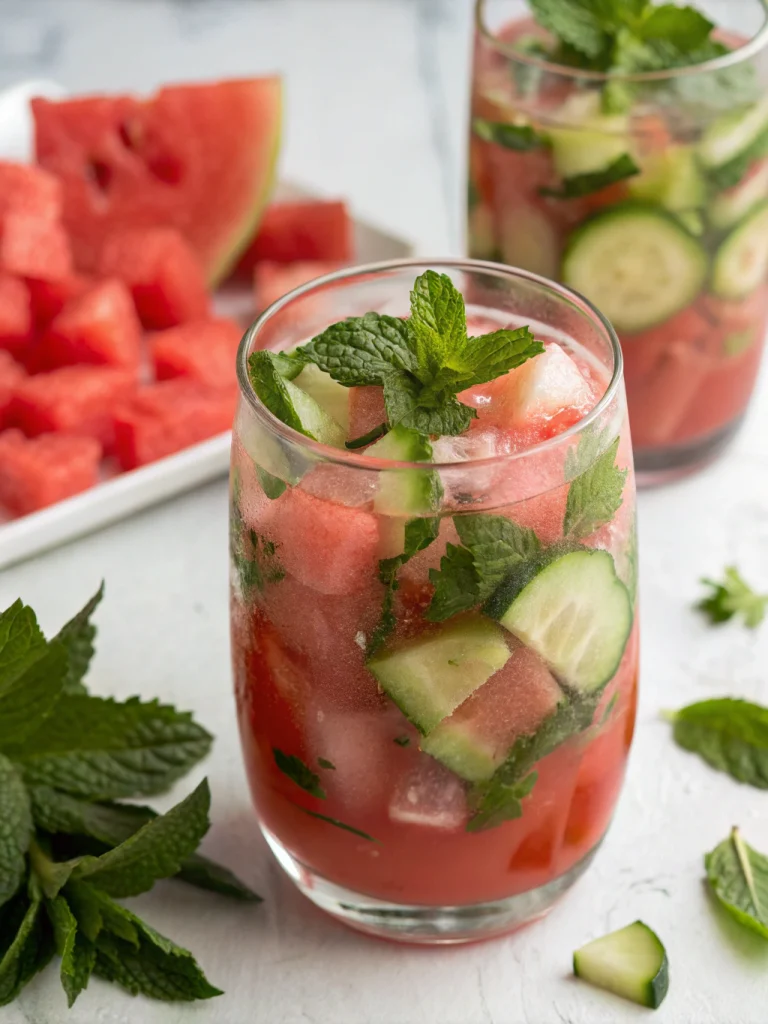 Watermelon Cucumber Mint Mocktail