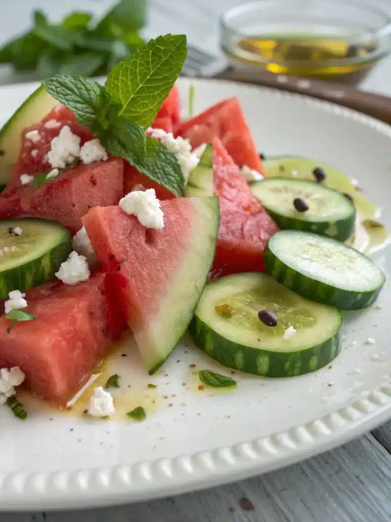 Watermelon Cucumber Salad