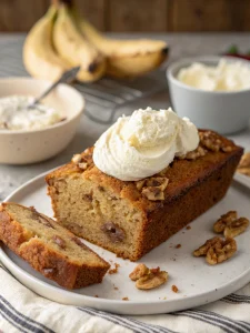 banana bread with cream cheese