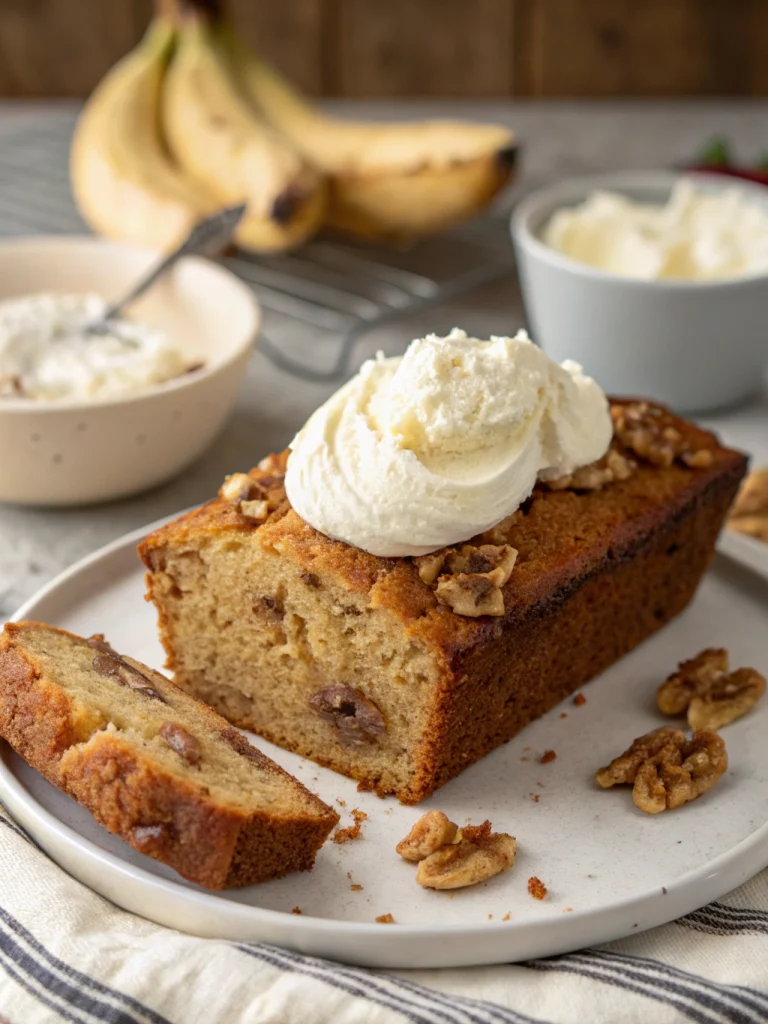 banana bread with cream cheese