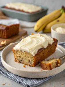 banana bread with cream cheese frosting