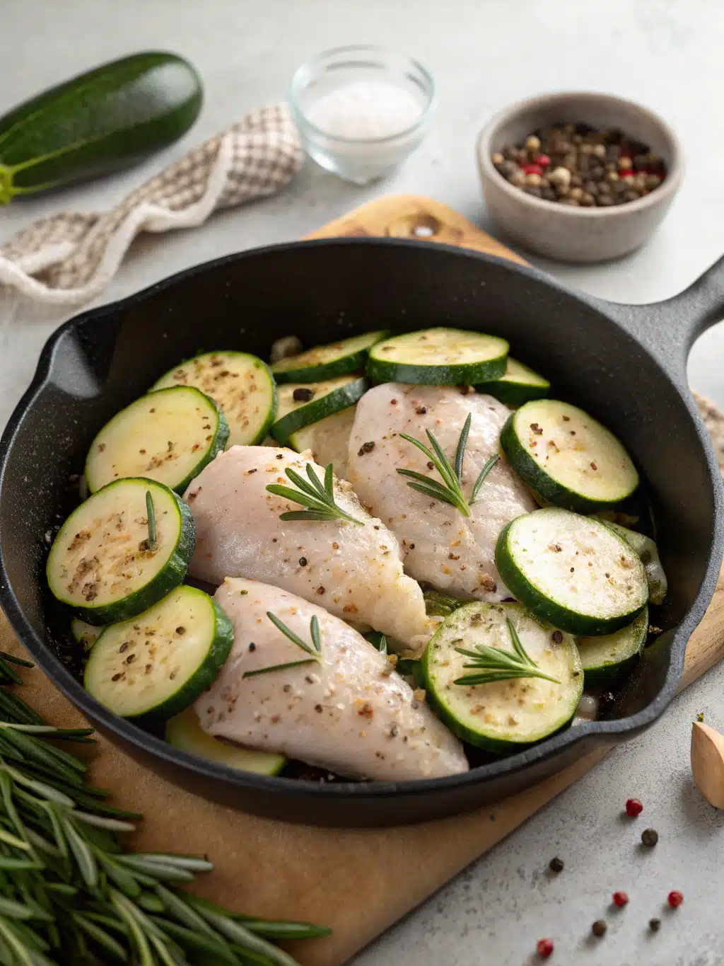 Ingredients for Chicken Zucchini Skillet