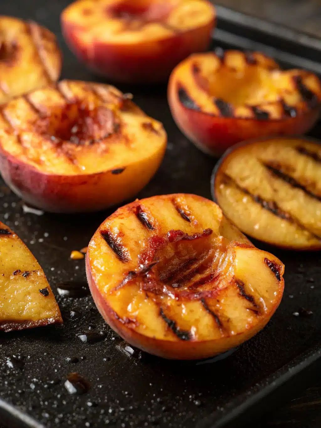 Grilled peaches with honey and yogurt