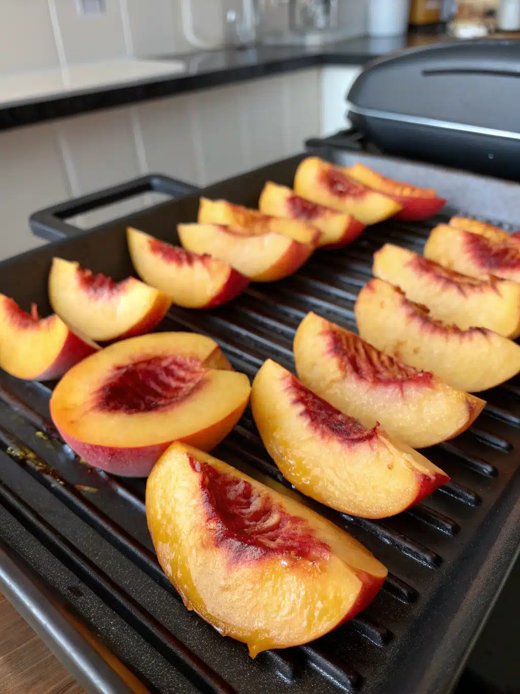 Ingredients for grilled peaches with honey and yogurt