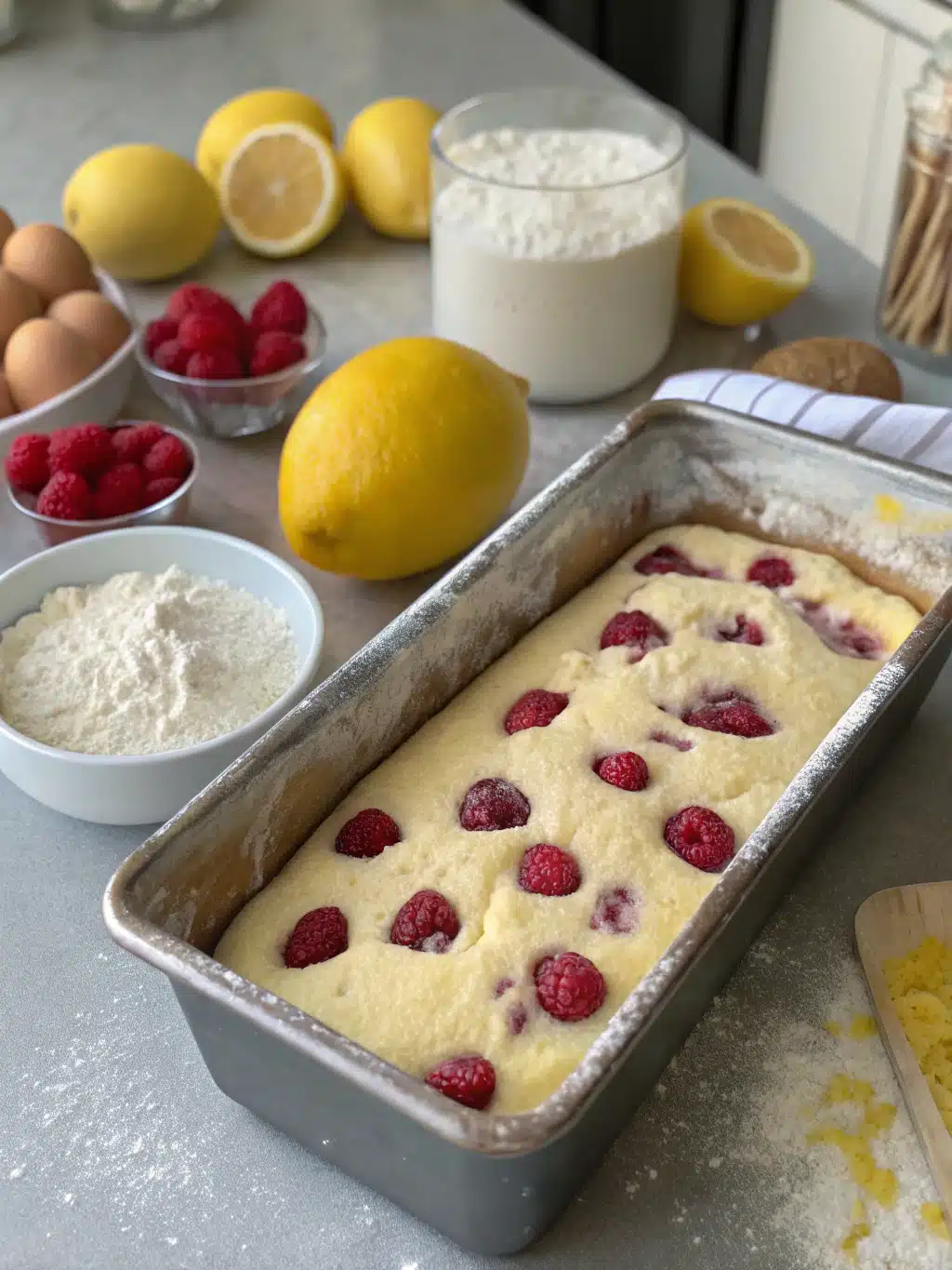 Lemon raspberry loaf ingredients