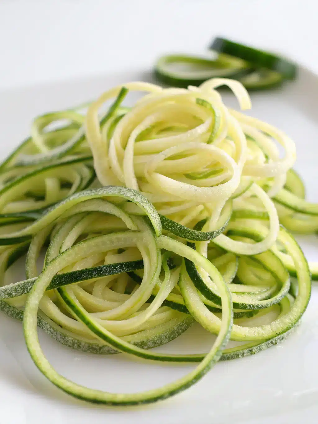 Zucchini noodles in a dish