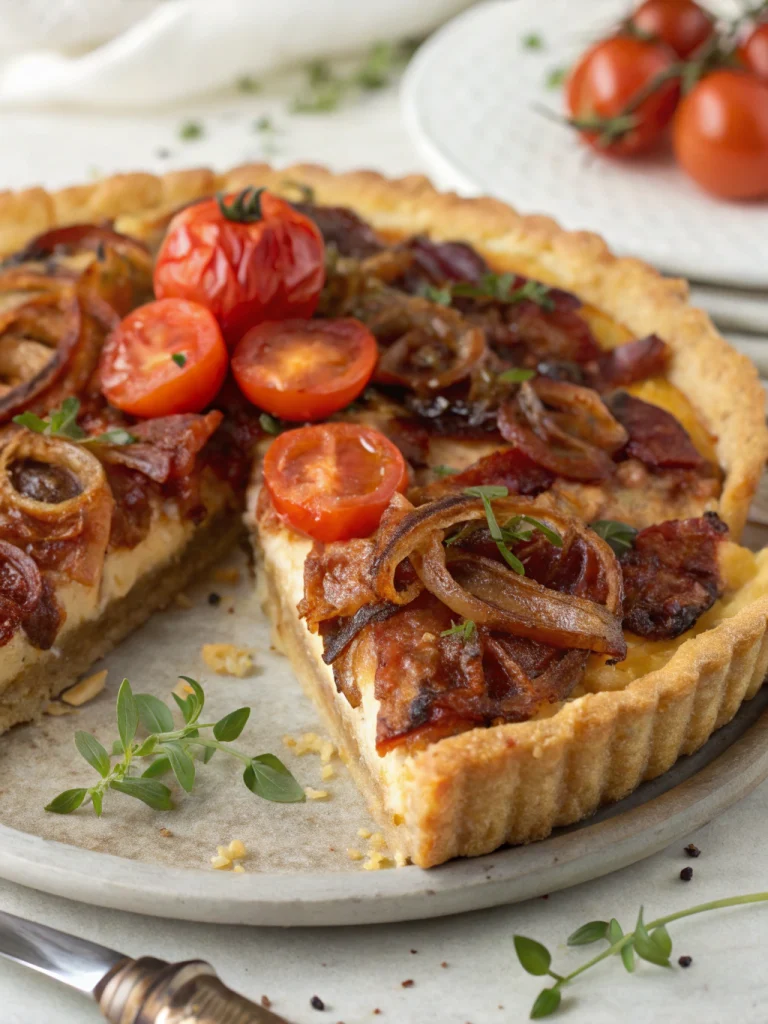 Bacon Onion Tomato Pie
