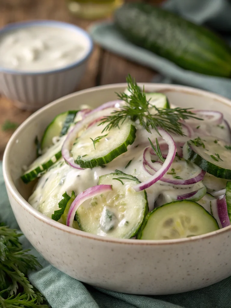 Creamy Cucumber Onion Salad