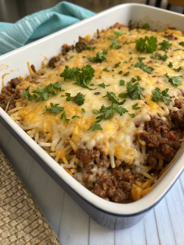 Easy Hamburger Rice Casserole