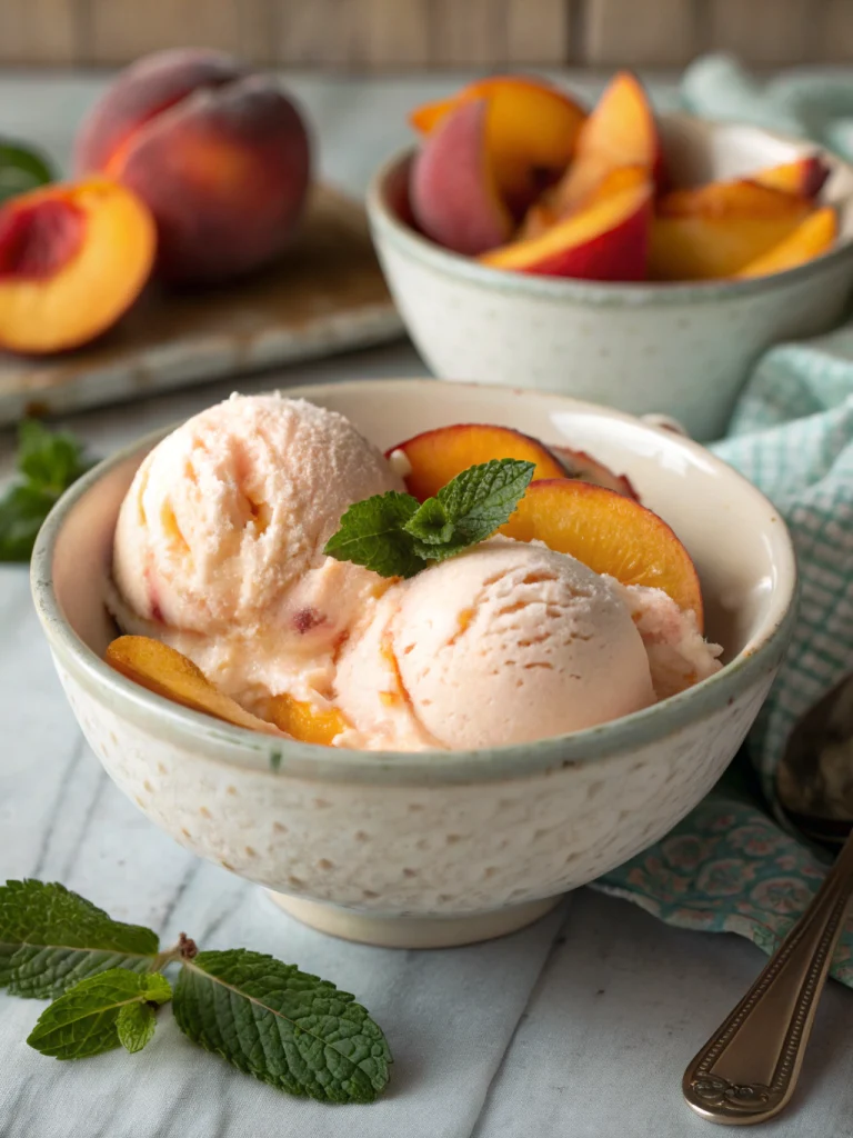 Homemade Peach Ice Cream