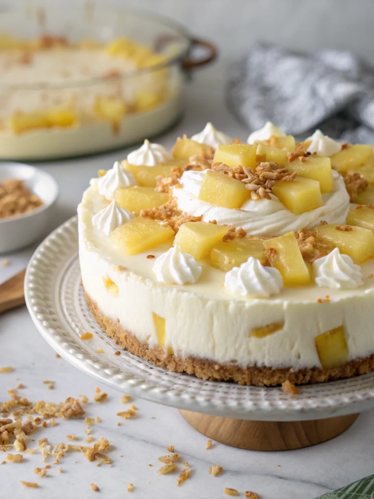 No-Bake Pineapple Mousse Cheesecake