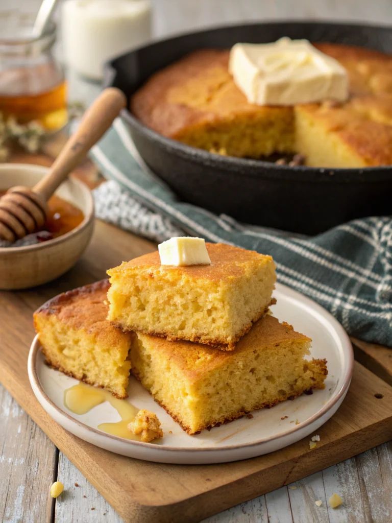 Skillet Cornbread with Honey Butter