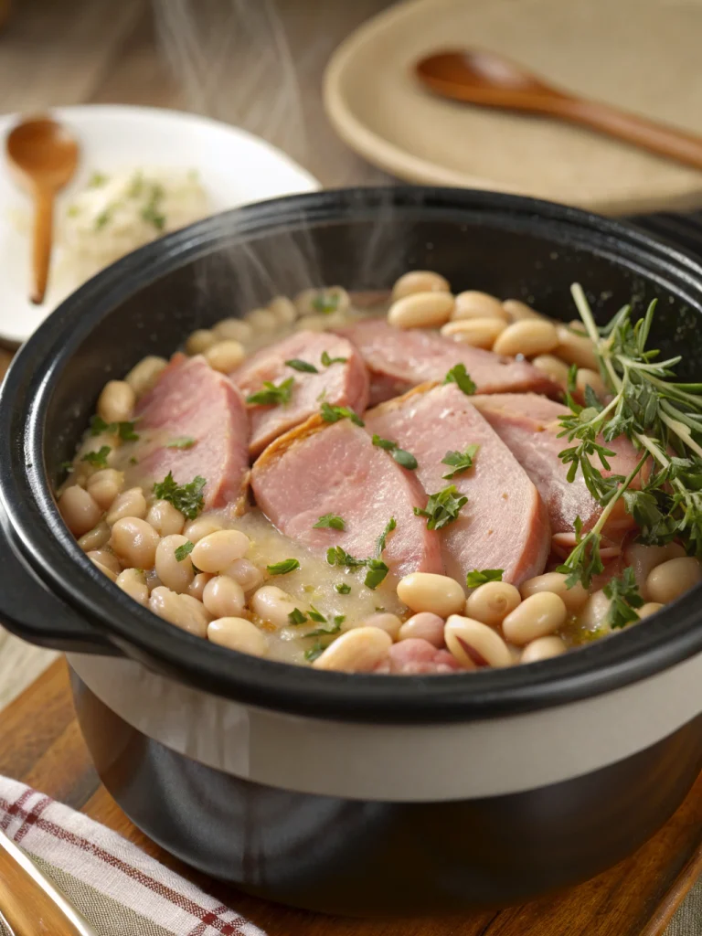 Slow Cooker Ham White Beans