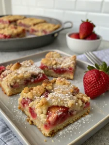 Strawberry Rhubarb Crumble Bars