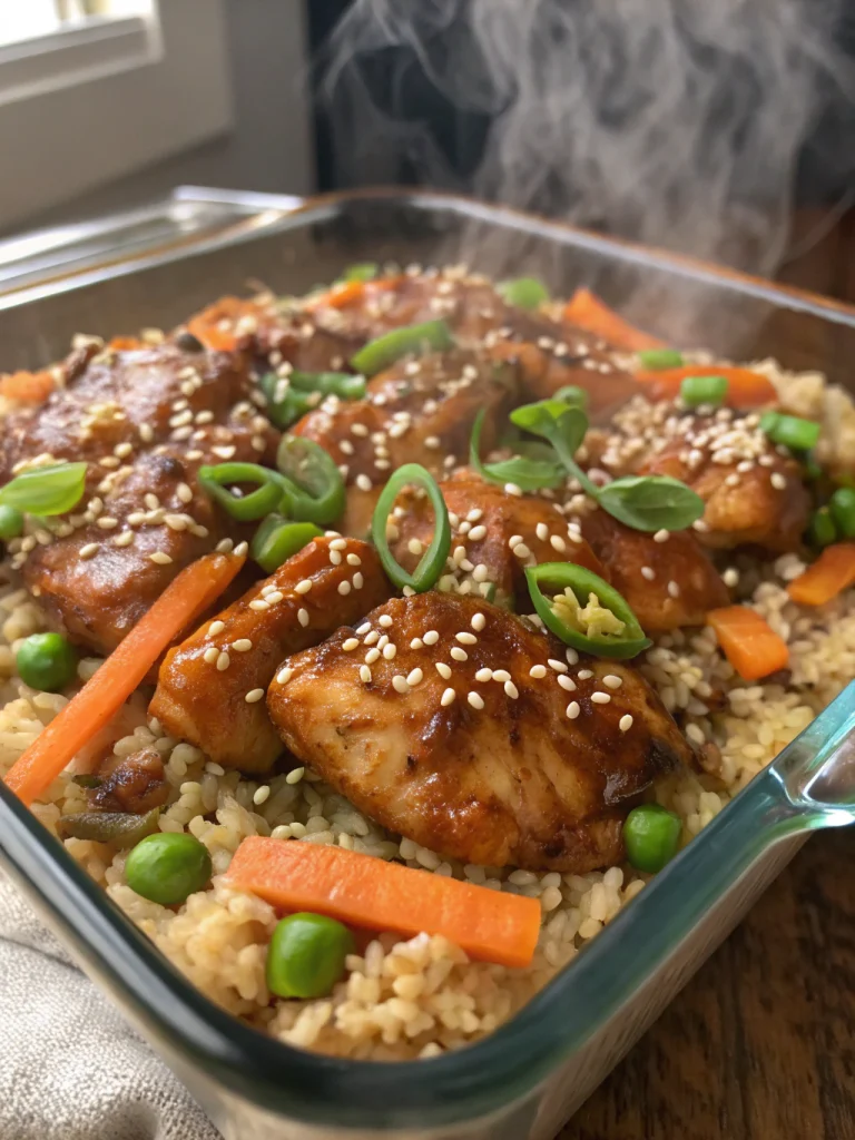 Teriyaki Chicken and Rice Casserole