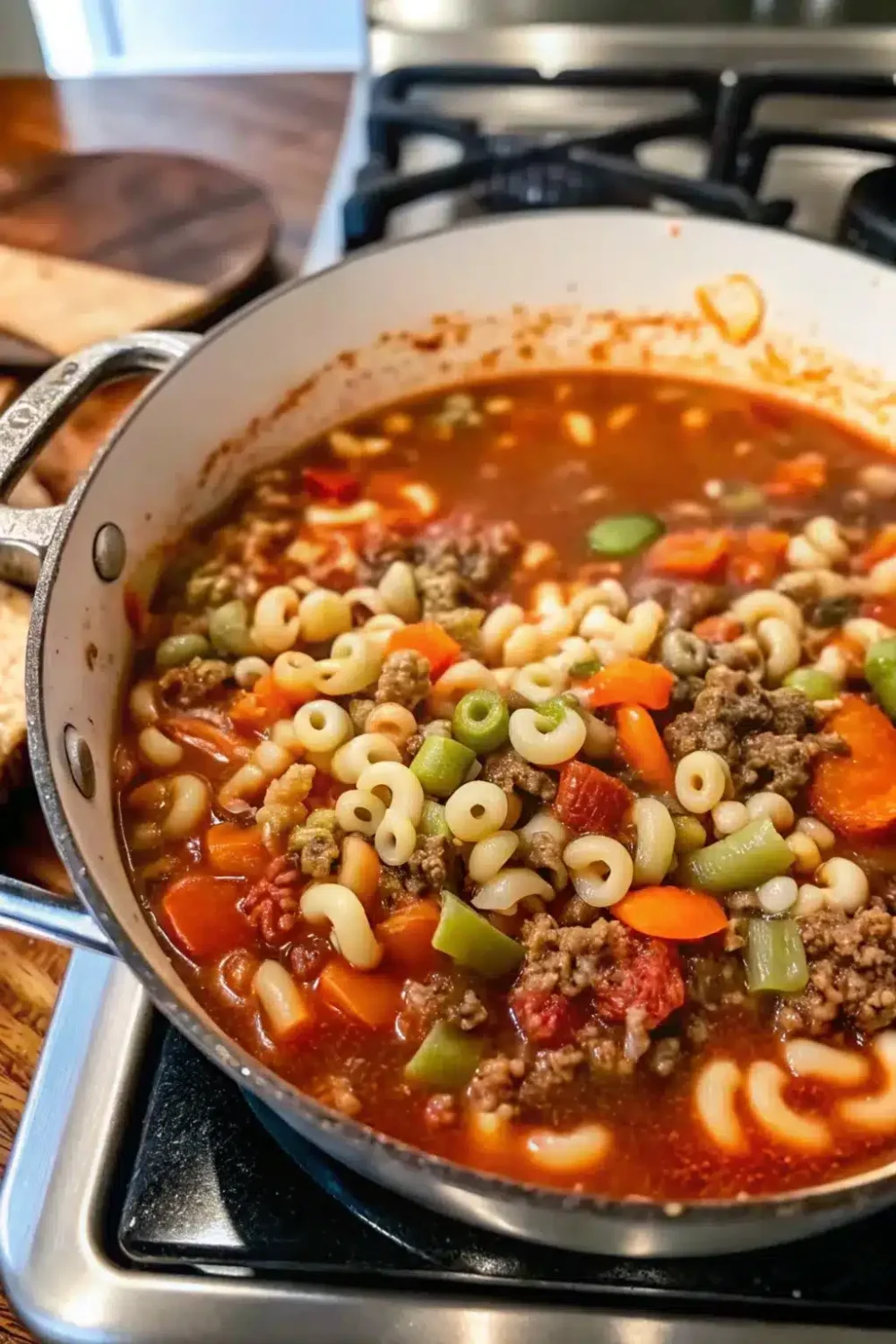 Easy Hamburger Soup, a one-pot meal filled with hearty ingredients and comforting flavors.