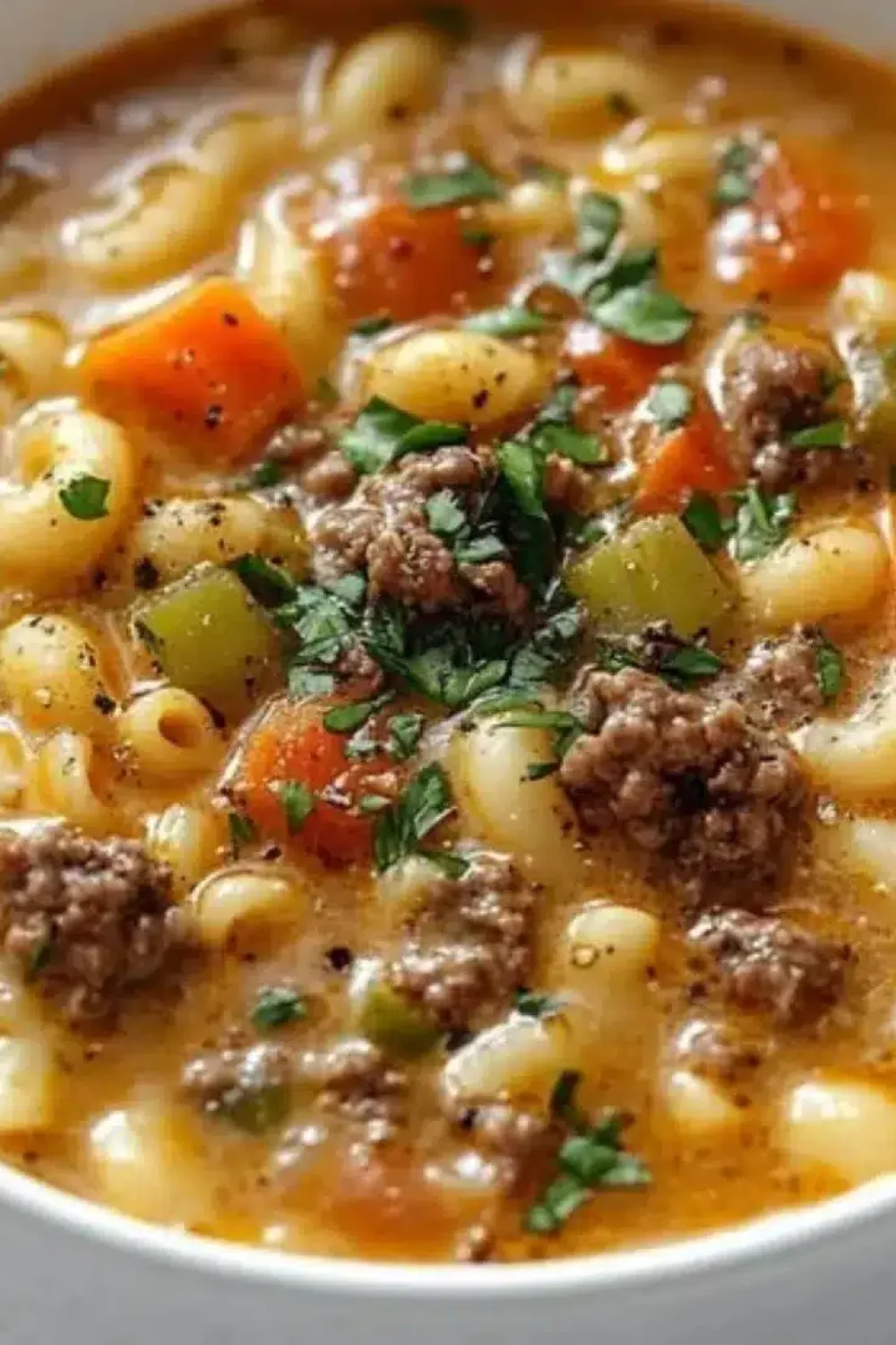 1 one pot macaroni cheeseburger soup 1