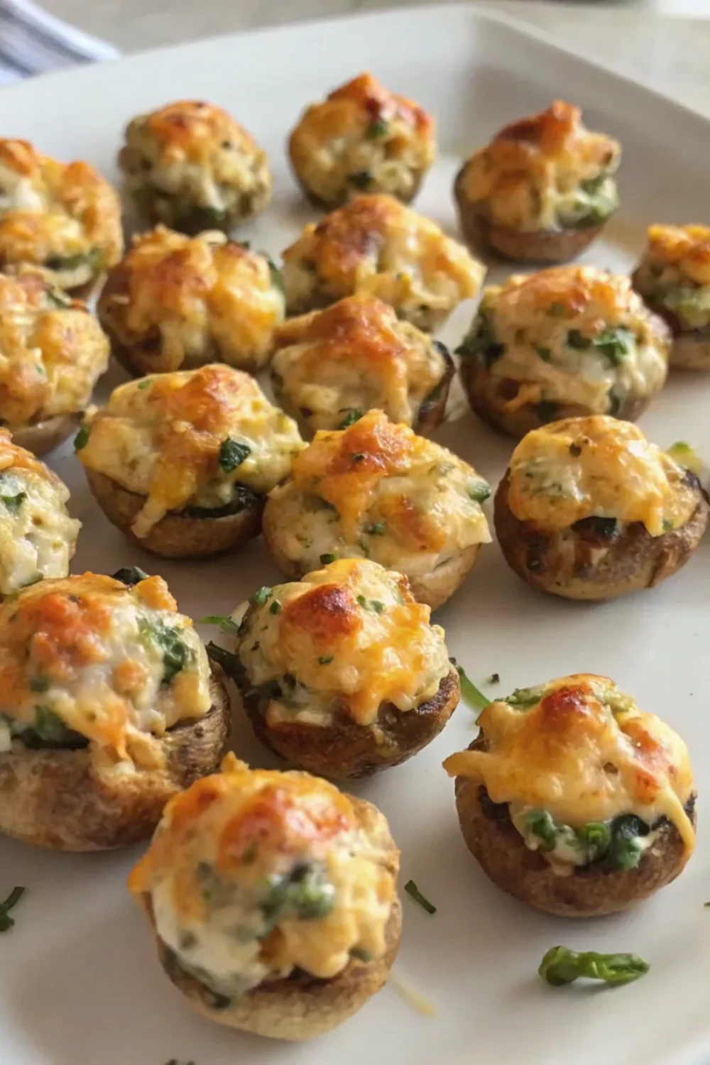 13 crab stuffed mushrooms