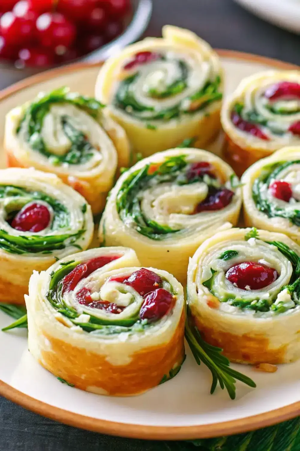 17 cranberry feta pinwheels with cream cheese 1