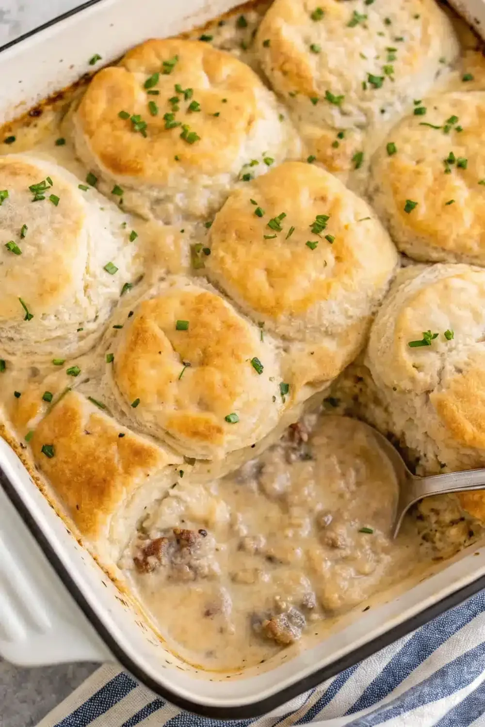 9 biscuits and gravy with sausage and egg breakfast casserole 1