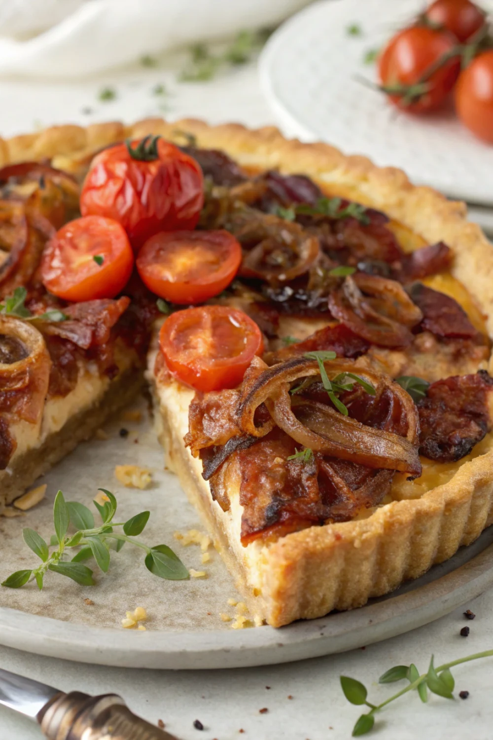 Bacon Onion Tomato Pie