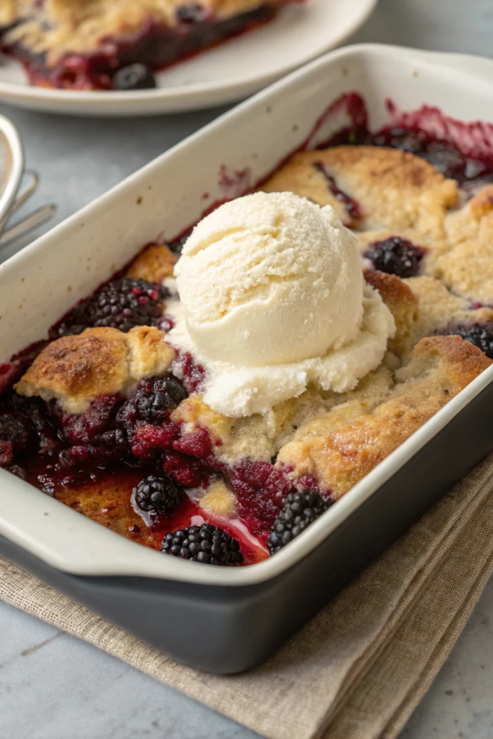 Blackberry Cobbler With Vanilla