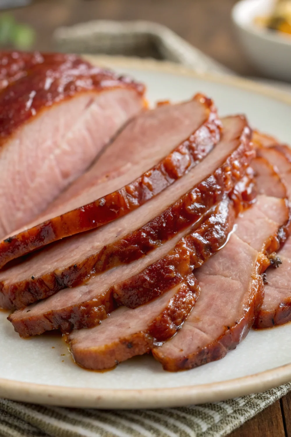 Brown Sugar Glazed Ham Slices