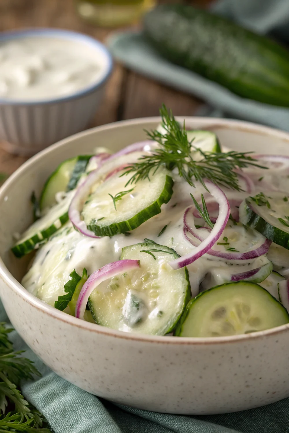 Creamy Cucumber Onion Salad