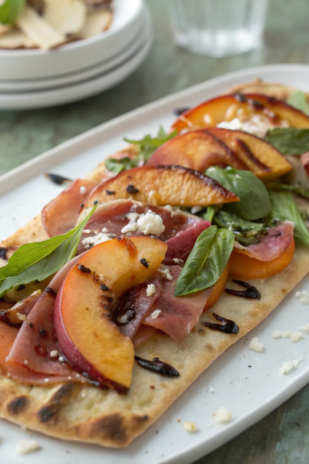 Grilled Peach Prosciutto Flatbread