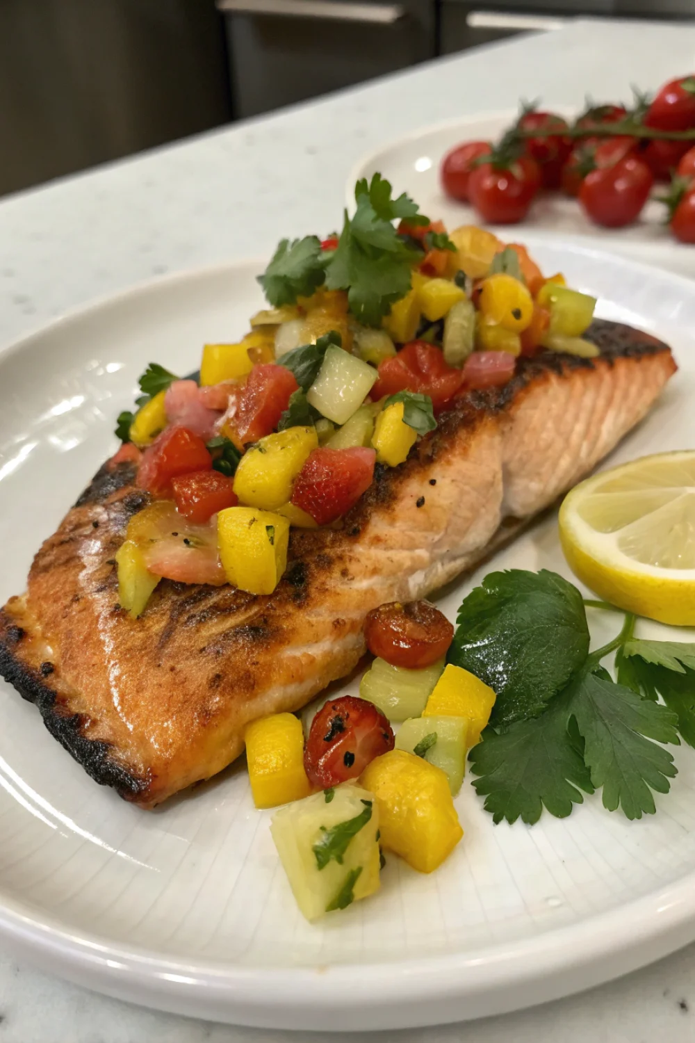 Grilled Salmon Fruit Salsa