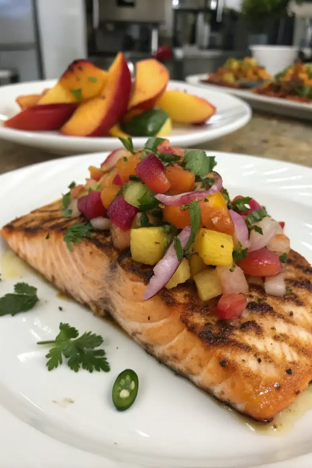 Grilled Salmon with Peach Salsa