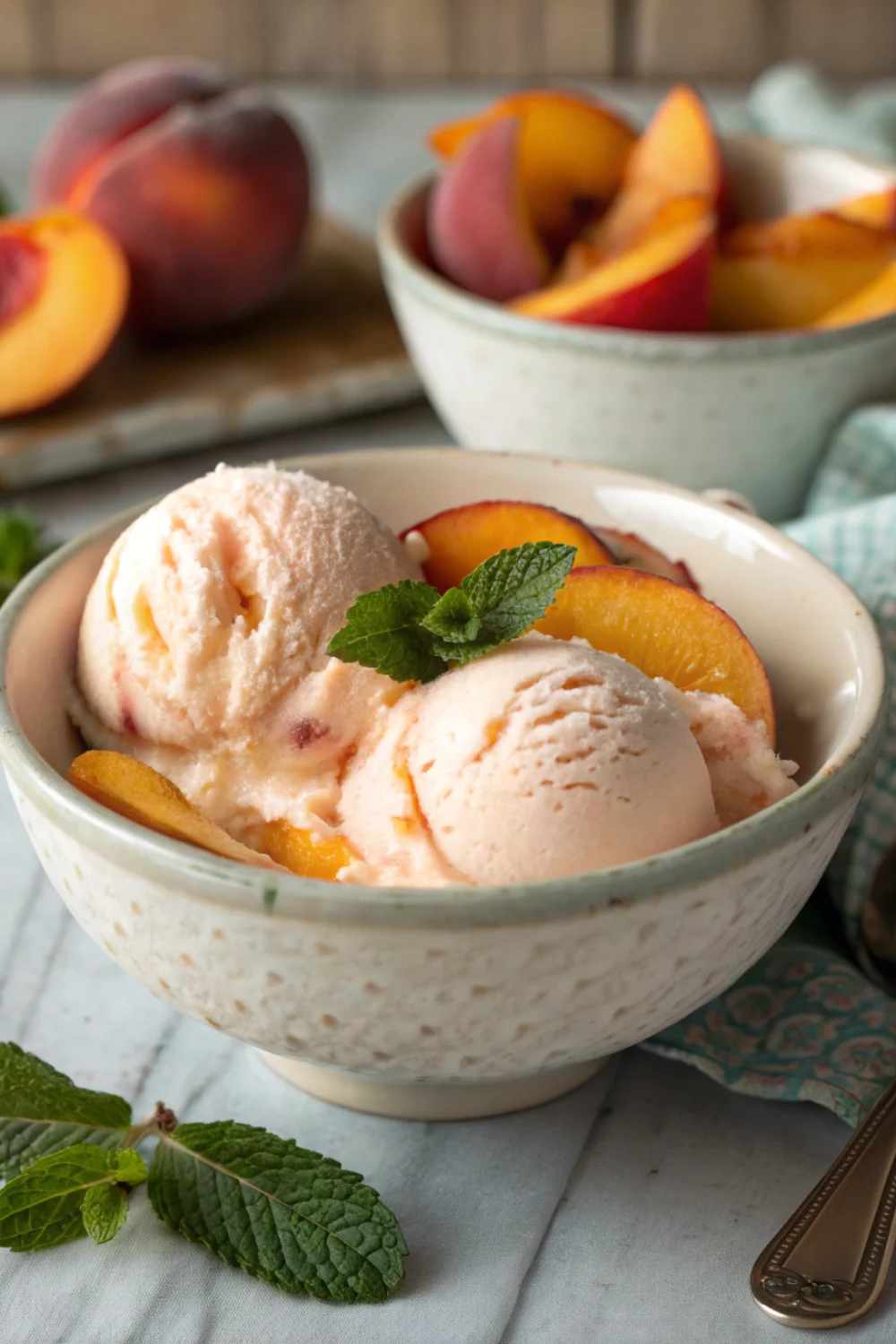 Homemade Peach Ice Cream