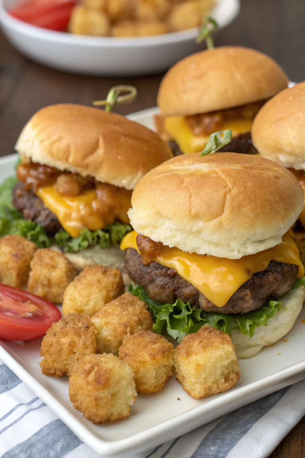 Mini Tater Tot Cheeseburgers