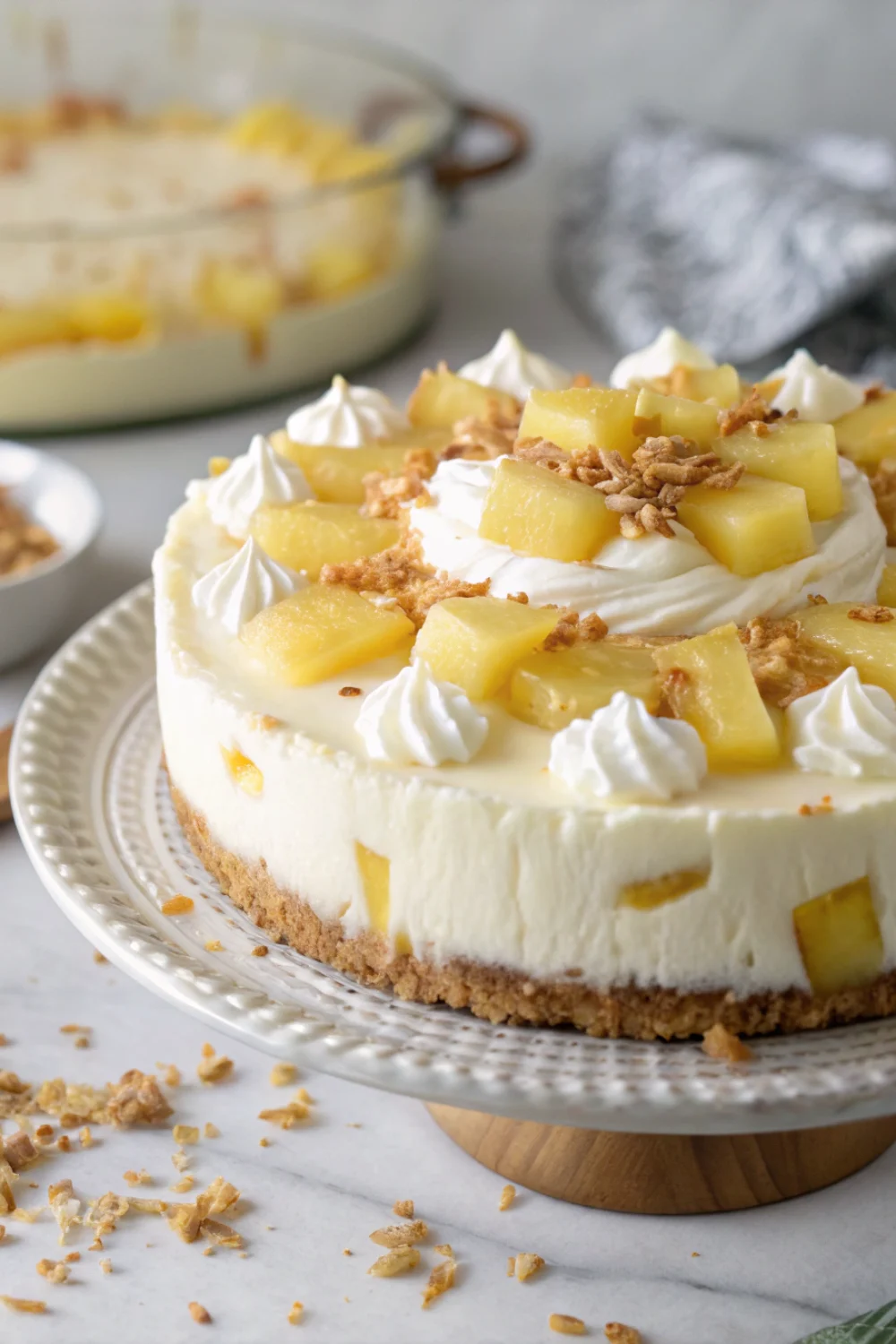 No-Bake Pineapple Mousse Cheesecake