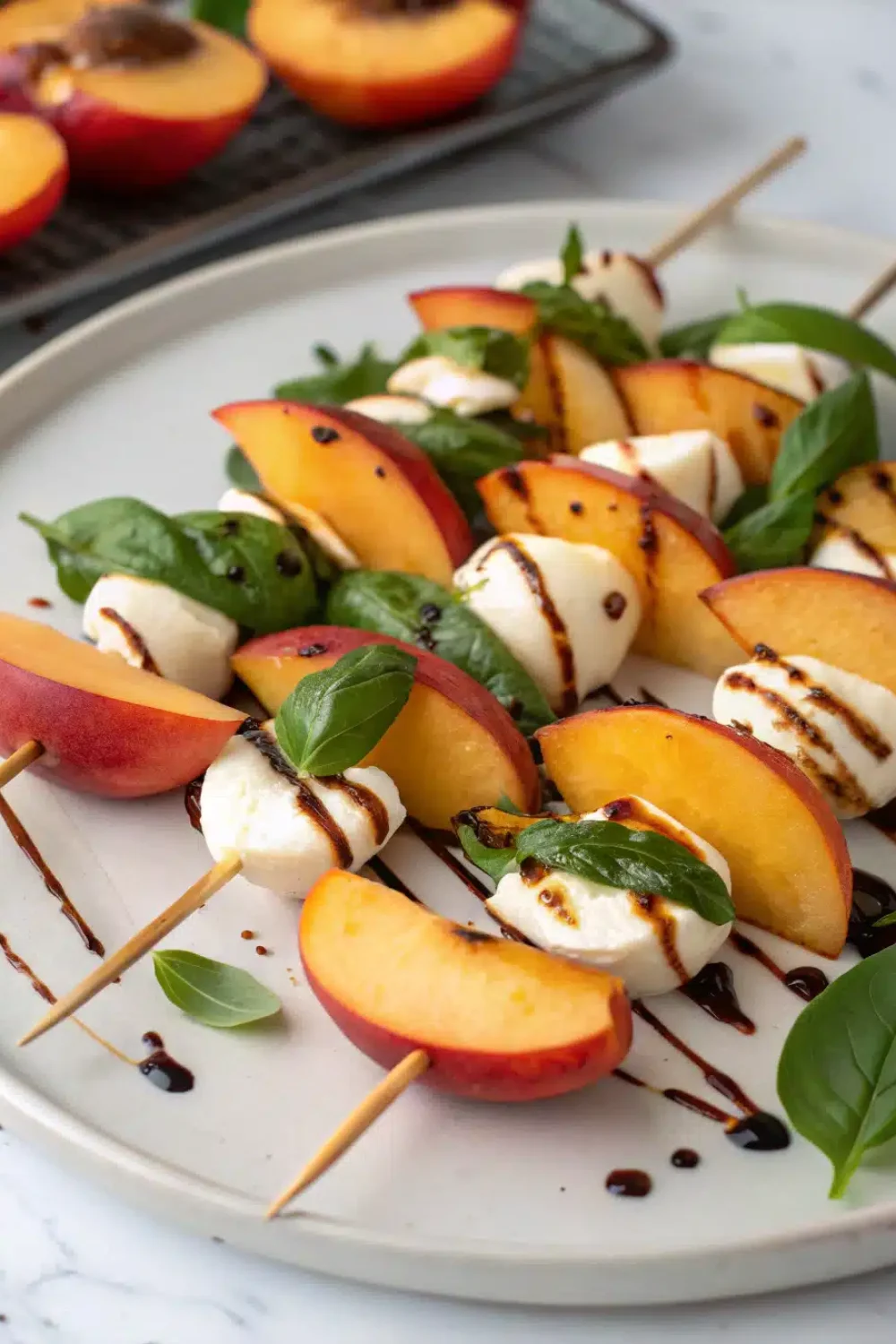 Peach Caprese Skewers