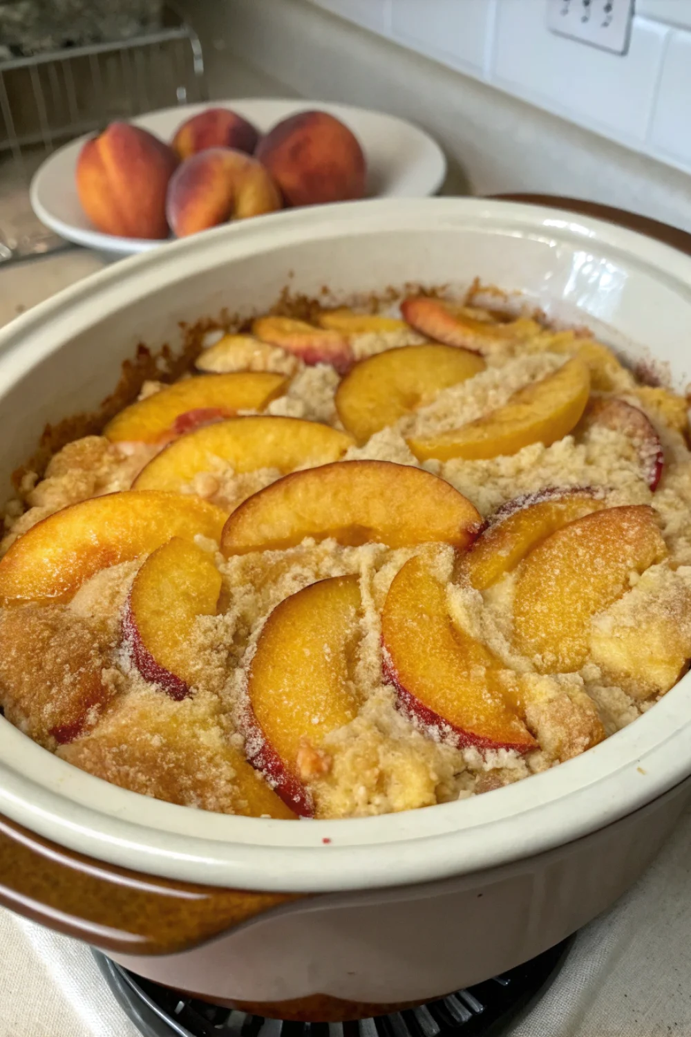 Slow Cooker Peach Dump Cake