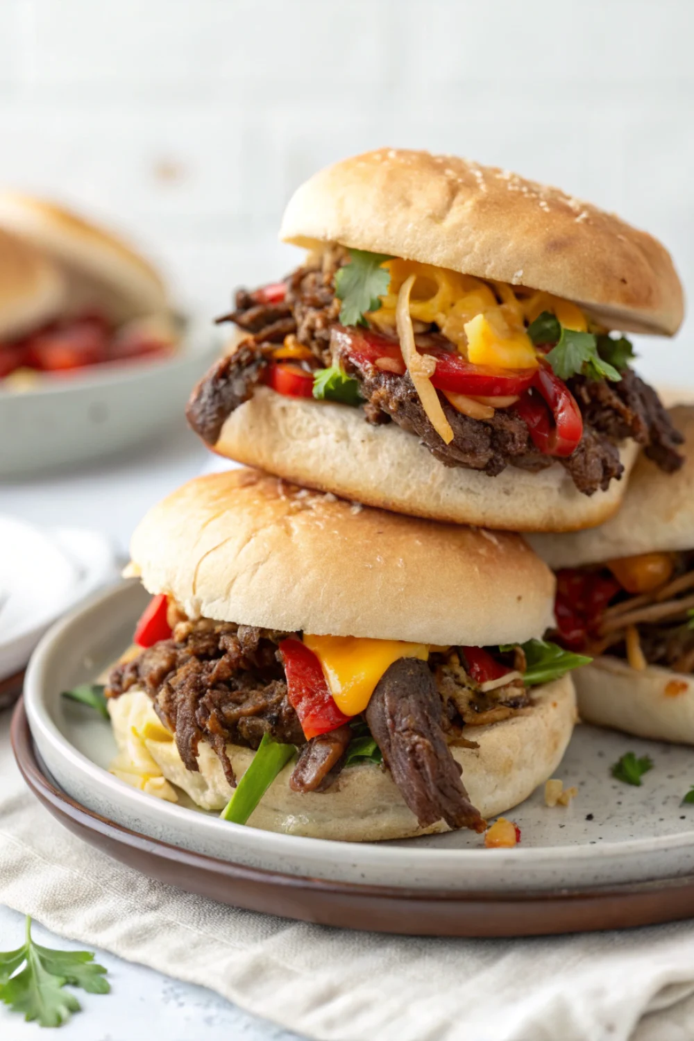 Slow Cooker Shredded Beef Sandwiches
