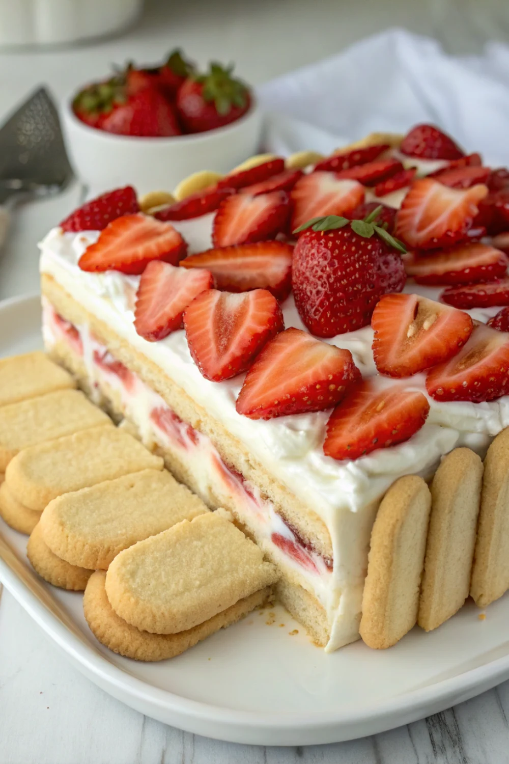 Strawberry Cream Cheese Icebox Cake