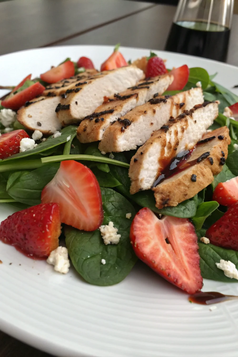 Strawberry Spinach Grilled Chicken Salad