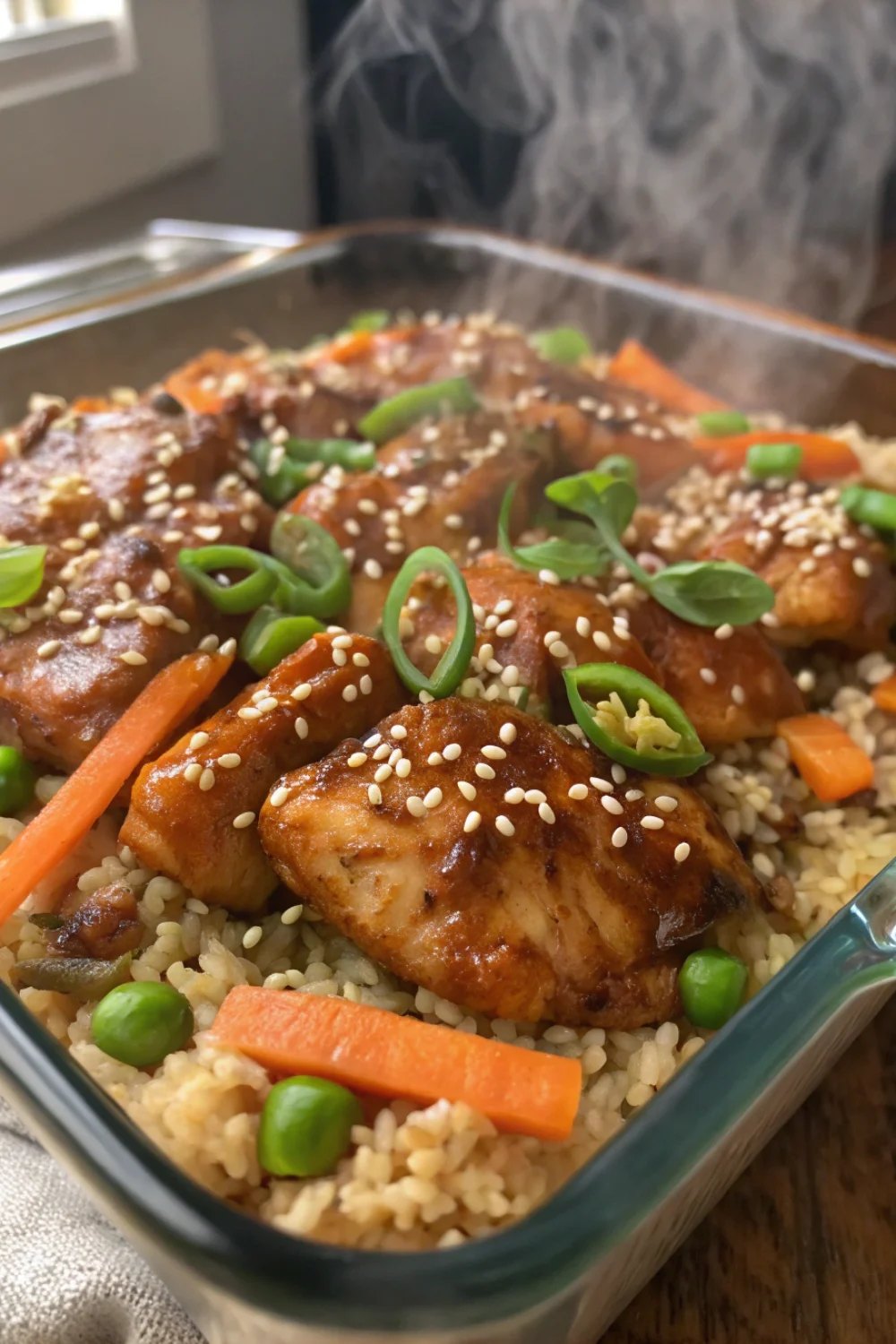 Teriyaki Chicken and Rice Casserole
