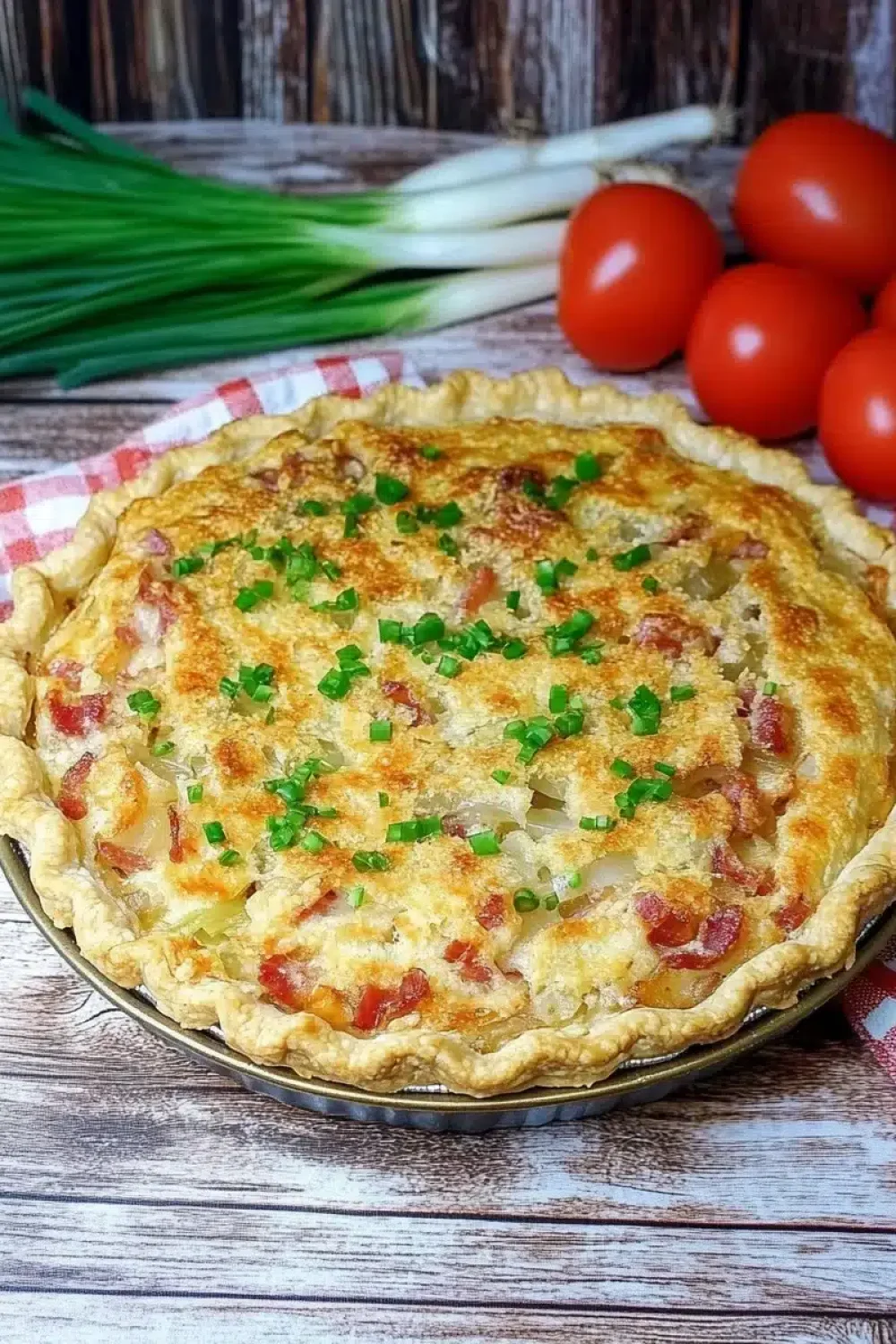 bacon onion tomato pie