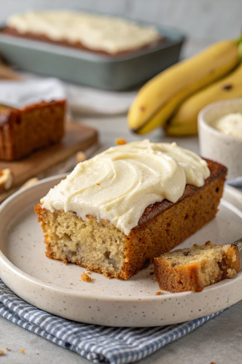 banana bread with cream cheese frosting