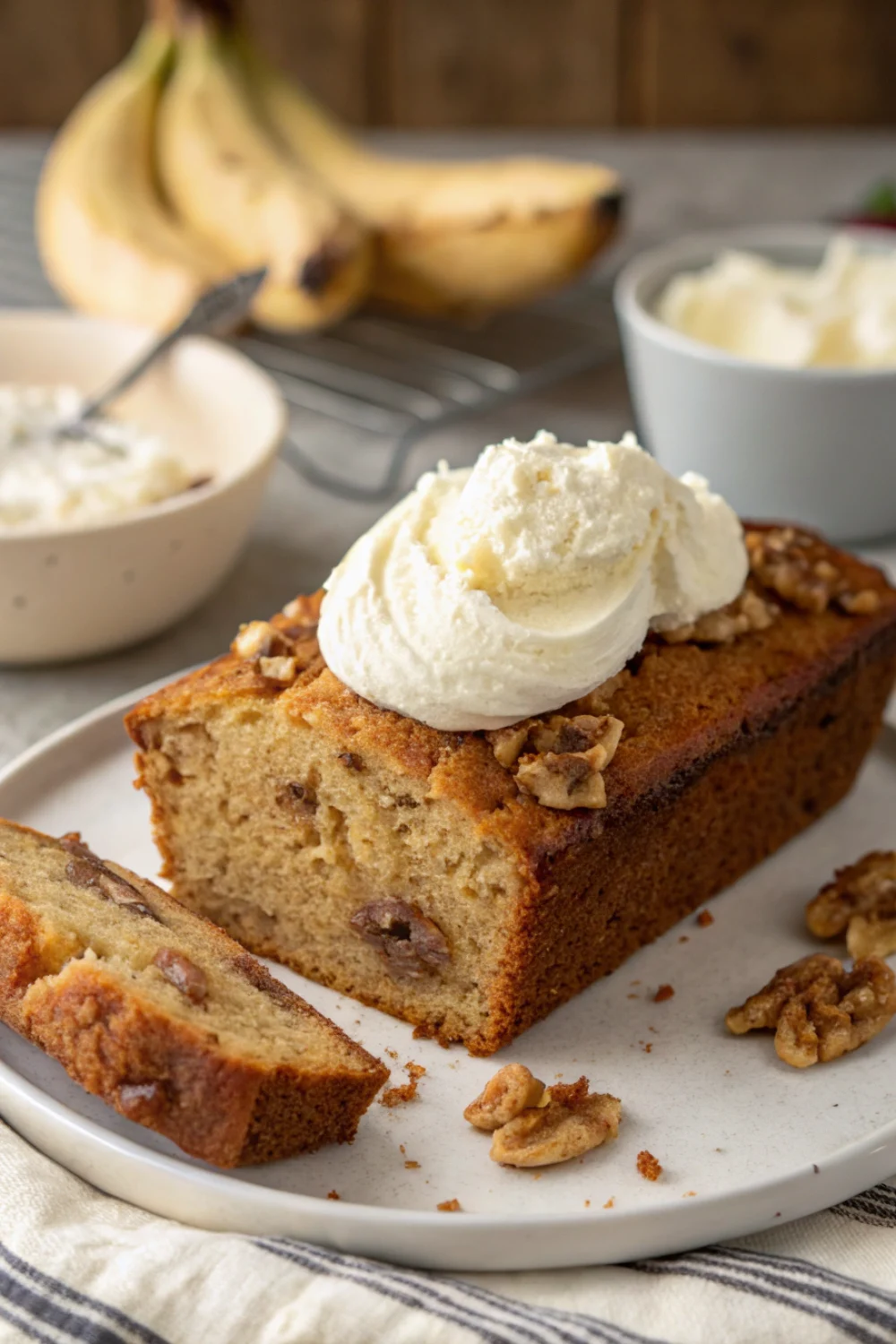 banana bread with cream cheese