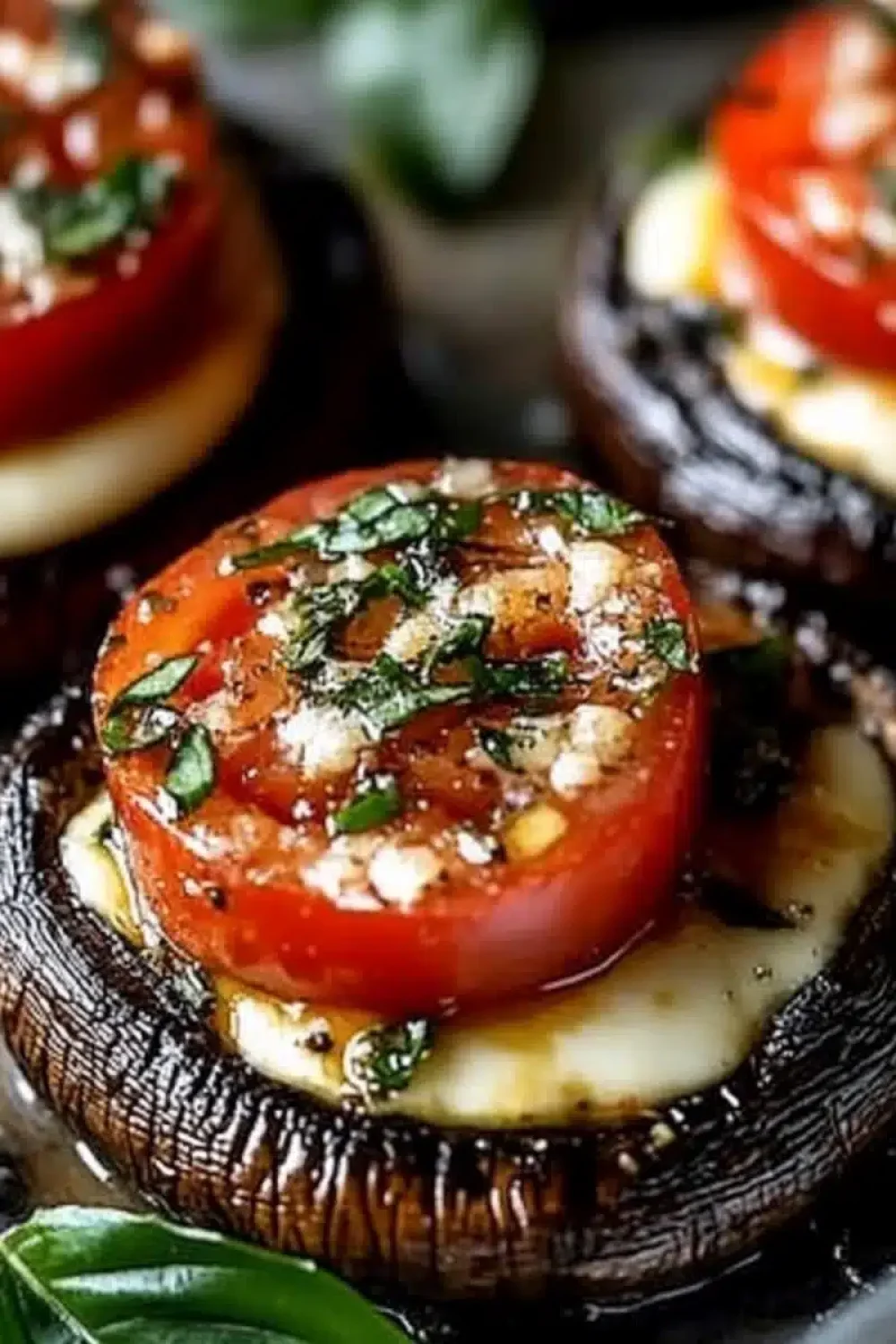 caprese stuffed garlic butter portobellos