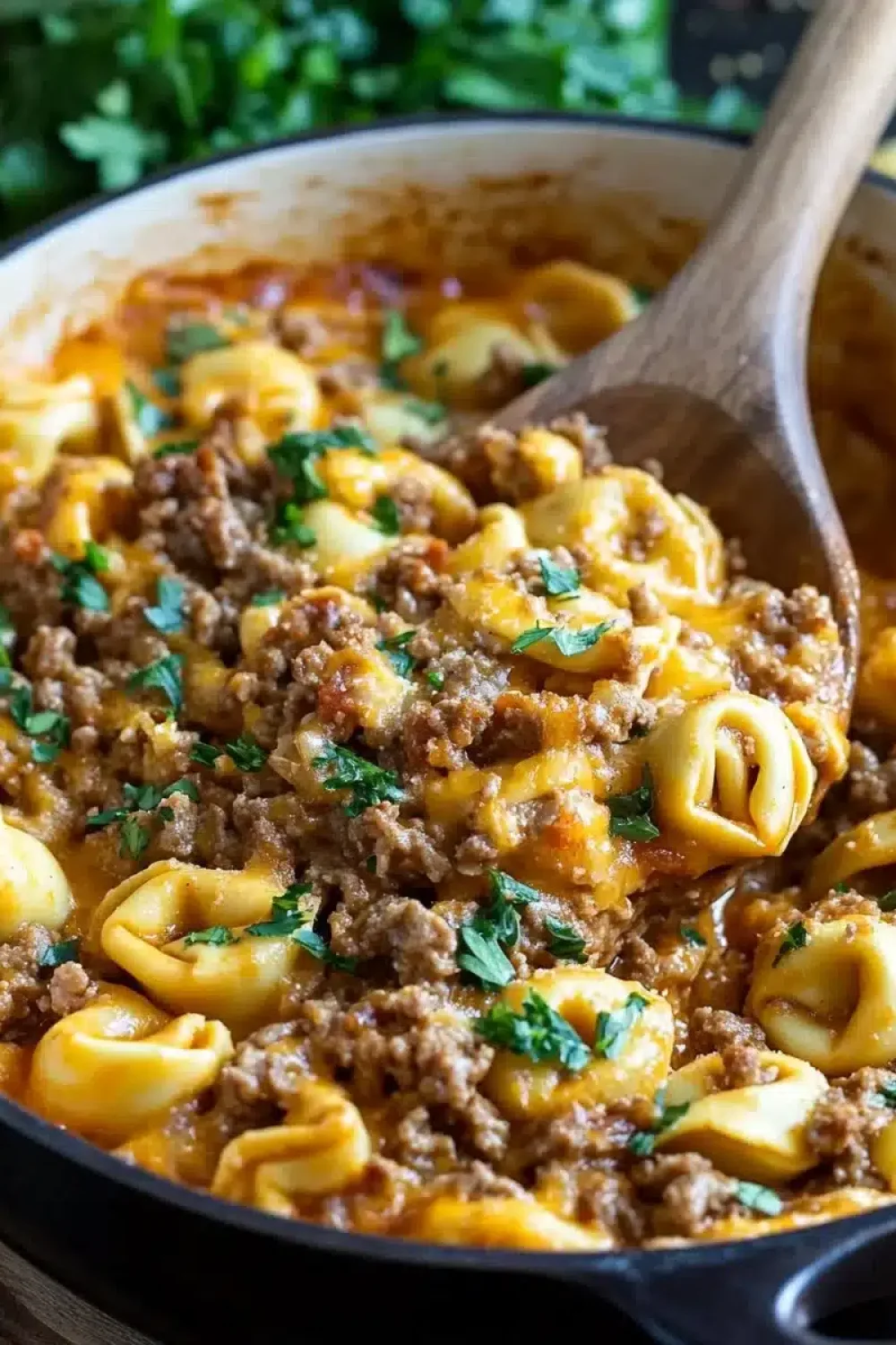 cheesy beef tortellini casserole