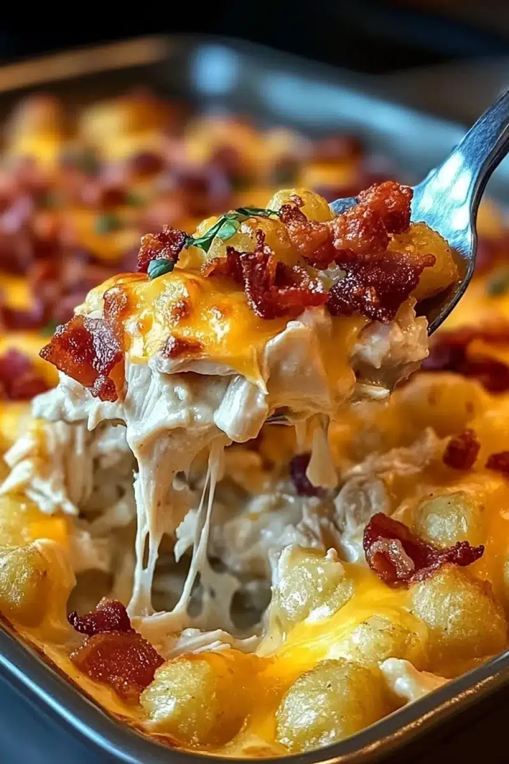 cheesy chicken bacon tater tot casserole