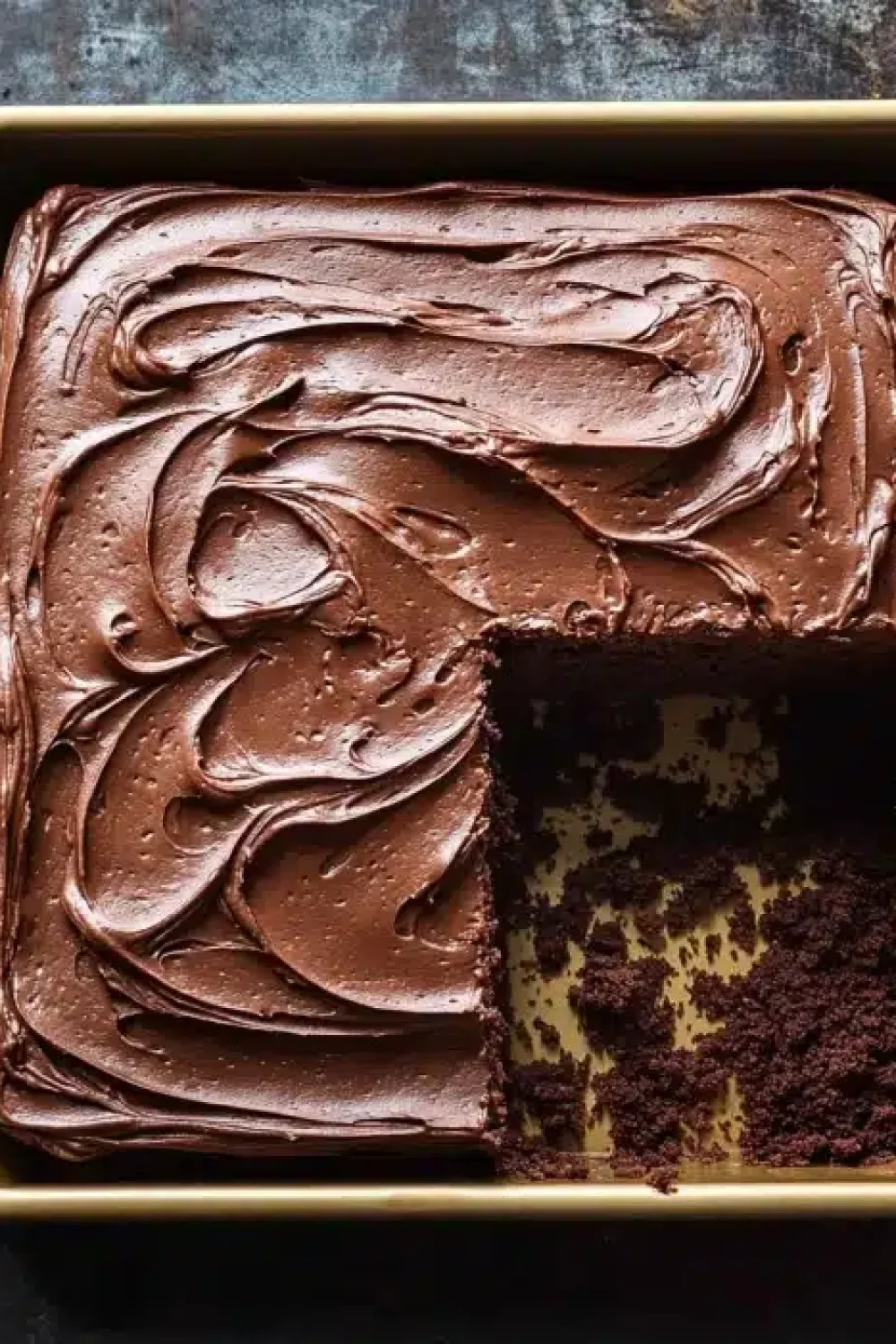 chocolate sheet cake with milk chocolate frosting