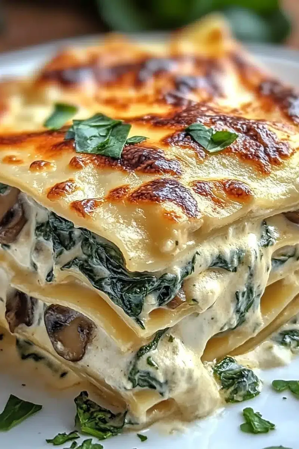 creamy spinach mushroom lasagna