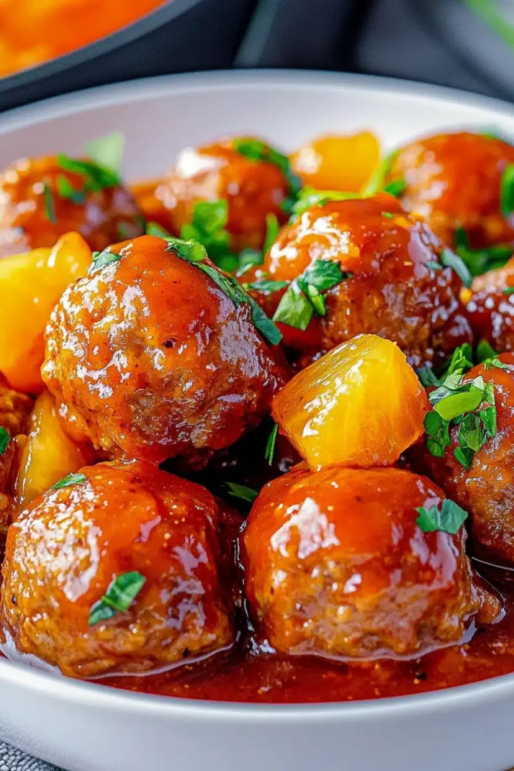 crockpot pineapple bbq meatballs